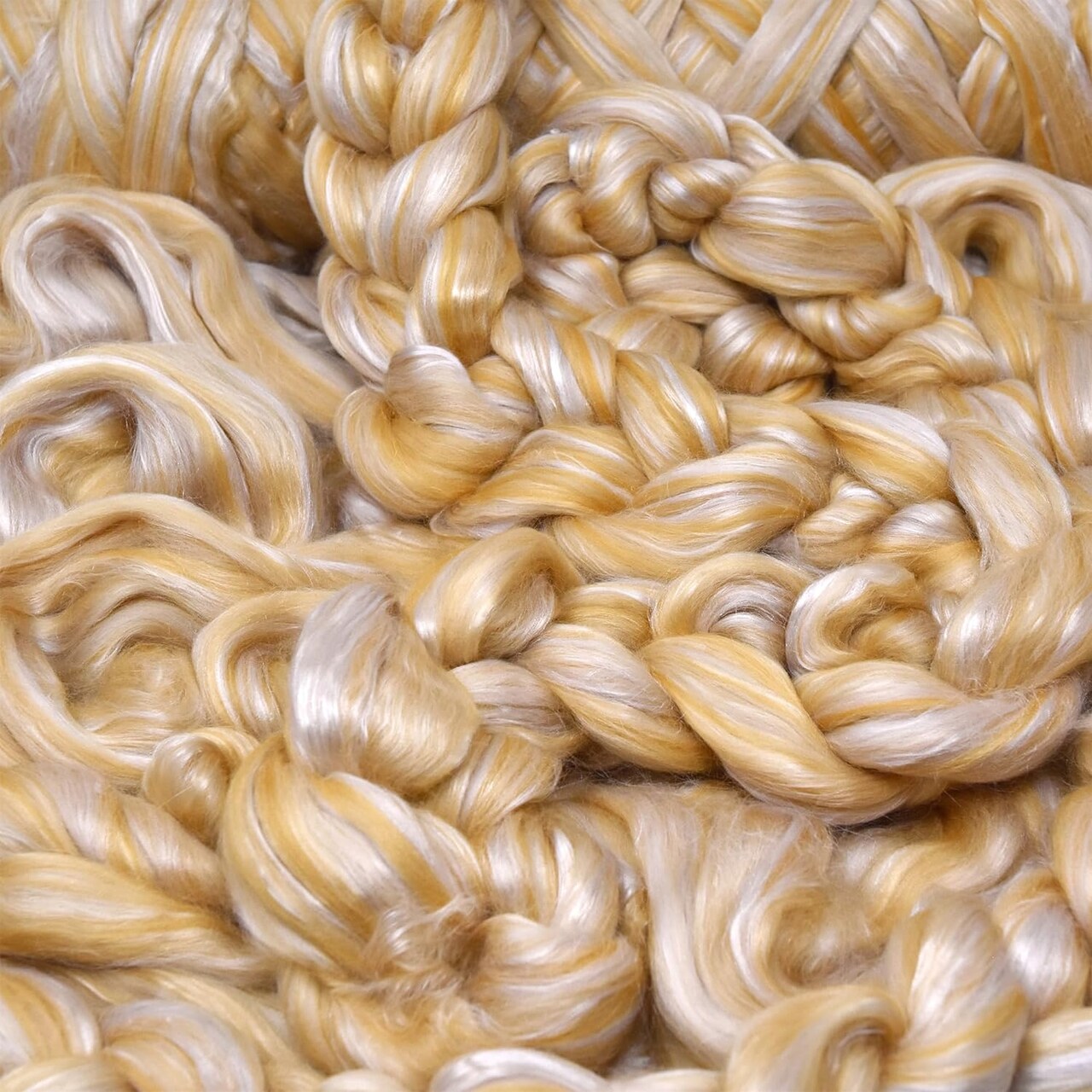 Merino Silk Luxe Tonal Designer Blend. Superfine Merino, Mulberry Silk, Tussah Silk. Top Roving for Spinning or Felting.